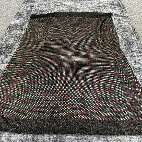 1 Yard Holographic Multi-Color Iridescent Sequin Dot Fabric On Black/Gold Knit - Picture 6 of 8